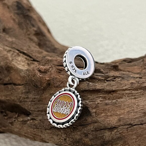 Pandora Happy New Year 2019 Pig Year China S925 Silver Dangle Charm - Picture 4 of 4